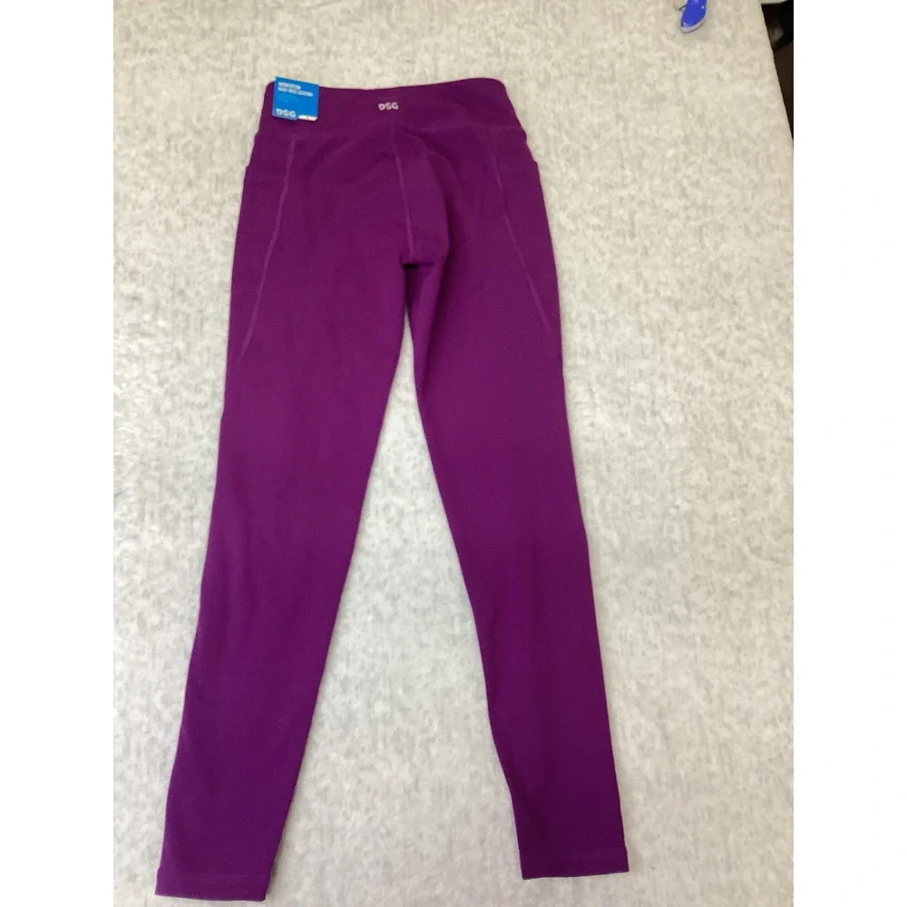DSG Girls Momentum High-Rise Leggings Vibrant Violet Purple White Stripe‎ Size M